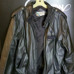 Black members only leather jacket